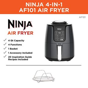 Ninja Air Fryer, 1550-Watt Programmable Base for Air Frying, Roasting,  Reheating & Dehydrating with 4-Quart Ceramic Coated Basket (AF101),  Black/Gray - Shop - TexasRealFood