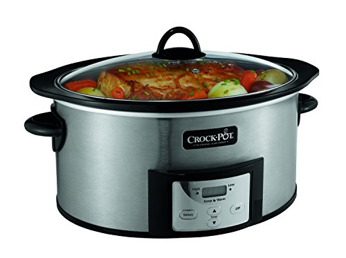 Crock-Pot 3-Quart Round Manual Slow Cooker, Stainless Steel and Black -  SCR300-SS 