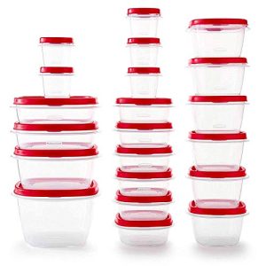 Rubbermaid Easy Find Vented Lids Food Storage Containers, Set of 21 (42  Pieces Total), Racer Red - Shop - TexasRealFood