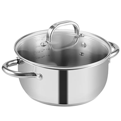 5-Qt Renewed Cook N Home 02418 Stainless Steel Lid 5-Quart Stockpot Silver