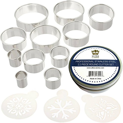 3 Pcs Stainless Steel Round Cookie Biscuit Pastry Cutter Baking Cake Decor Mold 