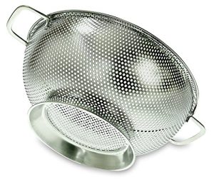 Kitchen 3pc Colander Set U.S Stainless Steel Mesh Strainer Net Baskets 3 4 5qt 